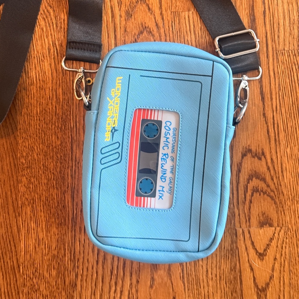 Guardians of the Galaxy Marvel Blue Mix Tape Cosmic Rewind Bag  6x8”